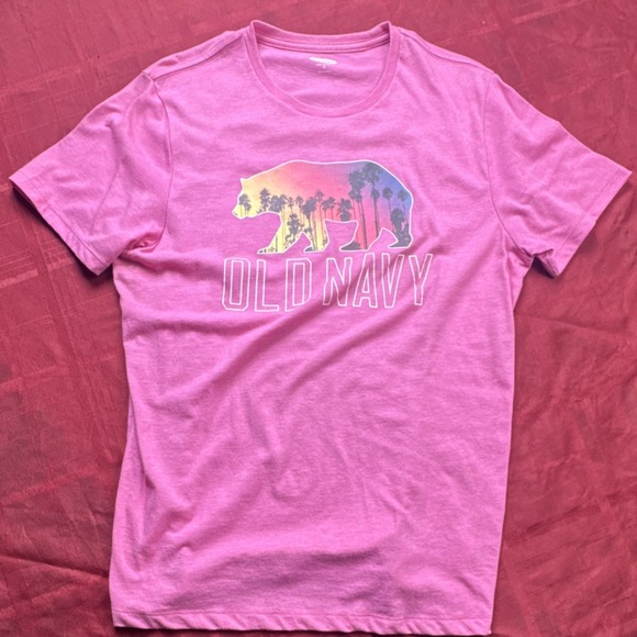 Old Navy Other - Old Navy Soft Washed Cotton California Bear Graphic Pink Men's T-Shirt M
